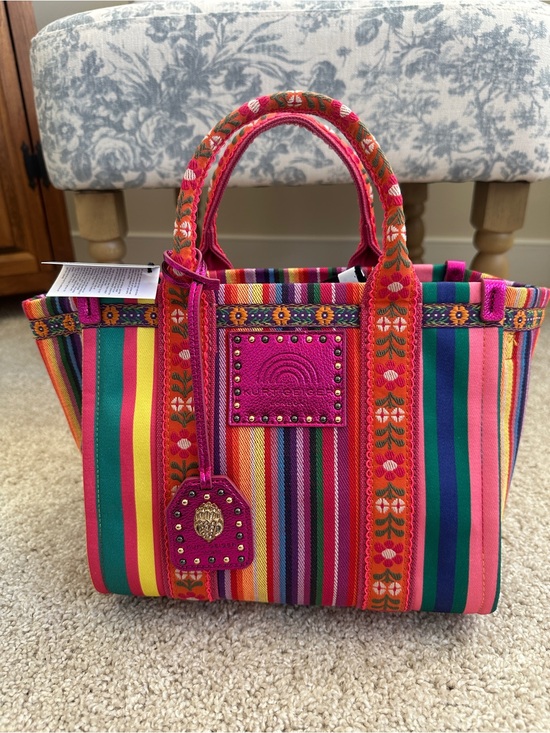 Kurt Geiger Handbags - Kurt Geiger London Rainbow Fuchsia Southbank Small Shopper Tote NWT
